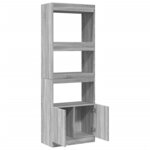 vidaXL Buffet haut 63x33x180 cm sonoma gris bois d'ingénierie