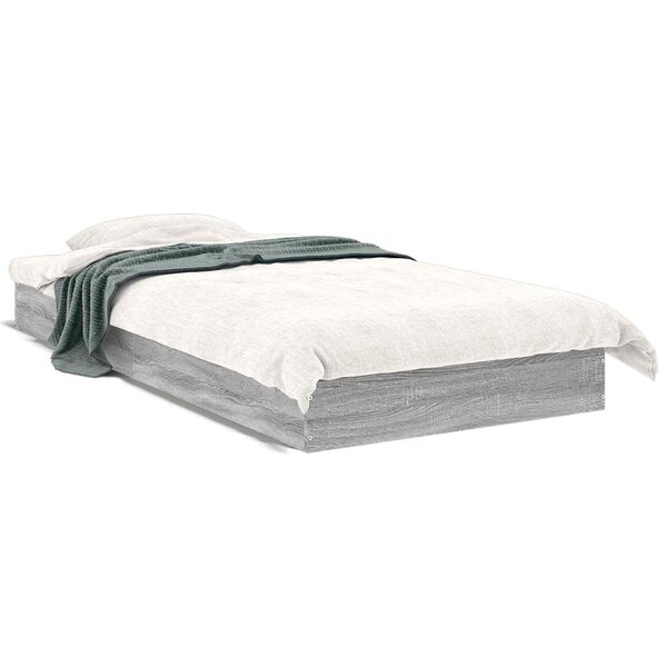 vidaXL Cadre de lit au sol Sonoma gris 80 x 200 cm Bois d'ingénierie