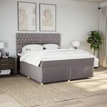 vidaXL Sommier à lattes de lit avec matelas Taupe 200x200 cm Tissu