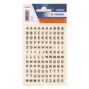 Sticker alphabétique A-Z  film noir  hauteur 5 mm HERMA