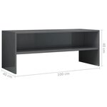 vidaXL Meuble TV Gris brillant 100x40x40 cm Bois d’ingénierie