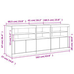 vidaXL Buffet avec lumières LED chêne fumé 162x37x67 cm