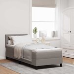 vidaXL Lit boxspring avec matelas avec matelas Taupe 80 x 200 cm tissu
