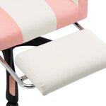 vidaXL Fauteuil de jeux vidéo et repose-pied Rose et blanc Similicuir