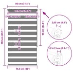 vidaXL Store zèbre gris foncé largeur du tissu 75 9 cm polyester