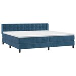 vidaXL Sommier à lattes de lit et matelas Bleu foncé 200x200cm Velours