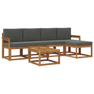 vidaXL Ensemble de canapés d'extérieur 6 Pièces Naturel et Anthracite