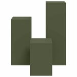 vidaXL Supports pour plantes 3 Pièces Vert olive 24 x 24 x 75 cm Acier