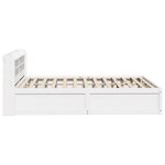 vidaXL Cadre de lit avec tête de lit blanc 135x190 cm bois pin massif