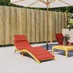 vidaXL Coussin de chaise longue rouge mélangé 186x58x4 cm tissu
