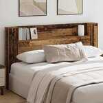 vidaXL Cabinet de Tête de Lit avec LED Bois ancien Bois d'ingénierie