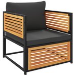 vidaXL Salon de jardin avec coussins 6 Pièces bois d'acacia solide
