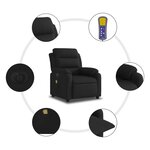 vidaXL Fauteuil de massage inclinable électrique Noir Tissu