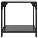 vidaXL Table basse avec dessus en verre noir 40x40x40 cm acier