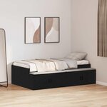 vidaXL Cadre de lit avec rangement Chêne noir 75 x 190 cm