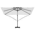vidaXL Parasol Roma à Bras Déporté Beige et Noir 352 x 251 x 260 cm