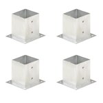 vidaXL Ancres de poteau 4 Pièces Métal galvanisé 121 mm