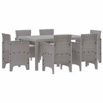 vidaXL Ensemble de salle à manger pour jardin 7 Pièces Gris clair
