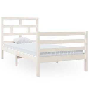 vidaXL Cadre de lit sans matelas blanc bois massif 90x200 cm