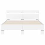 vidaXL Cadre de lit avec LED Blanc 137 x 190 cm Bois d'ingénierie