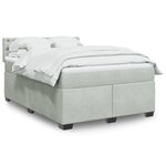 vidaXL Sommier à lattes de lit et matelas Gris clair 140x200cm Velours