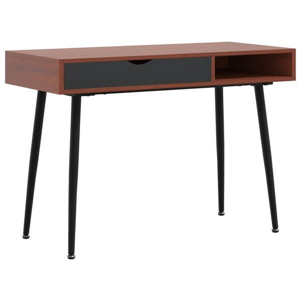 vidaXL Bureau d'ordinateur avec tiroir marron 110x50x75 cm
