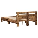 vidaXL Cadre de lit Bois ancien 135 x 190 cm Bois d'ingénierie