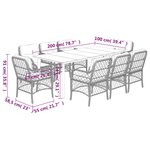 vidaXL Ensemble à manger de jardin et coussins 9 Pièces mélange beige