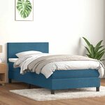vidaXL Sommier à lattes de lit et matelas bleu foncé 80x220 cm velours