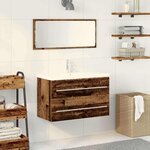 vidaXL Meuble de Lavabo de Salle de Bain Bois ancien 80 x 38.5 x 48 cm