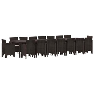vidaXL Ensemble de salle à manger pour jardin 17 Pièces Marron