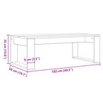 Table basse vidaXL noire en chêne 102x50x35 cm en bois d'ingénierie