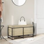 vidaXL Boîte de rangement avec couvercle chêne sonoma bois ingénierie