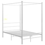 vidaXL Cadre de lit à baldaquin sans matelas blanc 140x200 cm métal