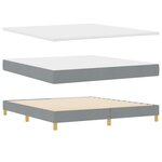 vidaXL Lit Box Spring avec Matelas & LED Gris Clair 180x200 cm Tissu