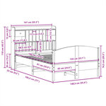 vidaXL Lit bibliothèque sans matelas cire marron 135x190 cm pin massif