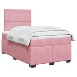 vidaXL Sommier à lattes de lit avec matelas Rose 120x200 cm Velours