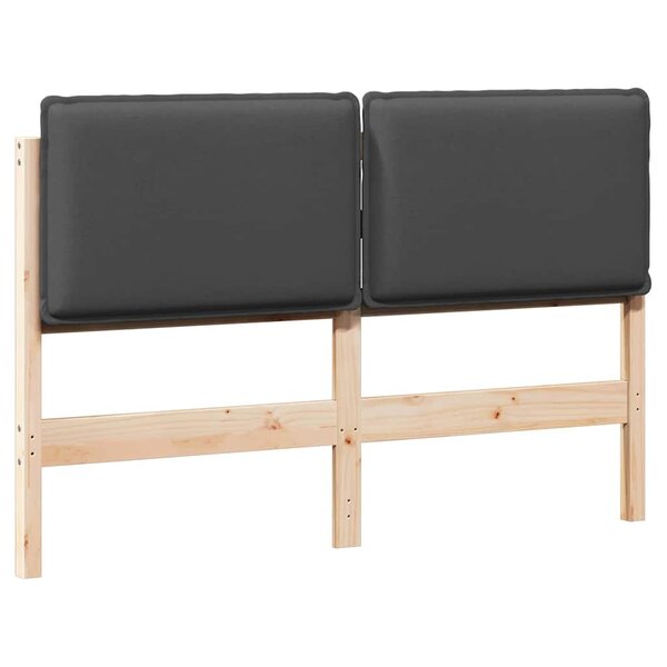 vidaXL Tête de lit capitonnée Gris Naturel et Foncé 135 cm Pin massif