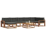 vidaXL Ensemble de canapés d'extérieur 8 Pièces Naturel et Anthracite