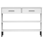 vidaXL Armoire console avec pieds en métal Blanc Bois pin massif OSLO