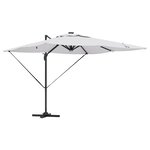 vidaXL Parasol déporté Roma avec LEDs Sable 286x285x270 cm Aluminium