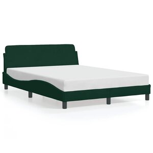vidaXL Cadre de lit Dover vert foncé 140x200 cm velours