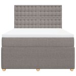 vidaXL Sommier à lattes de lit avec matelas Taupe 140x200 cm Tissu