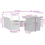 vidaXL Salon de jardin 7 Pièces avec coussins gris résine tressée