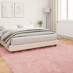 vidaXL Tapis en fausse Tafalla Rose 200 x 200 cm Polyester