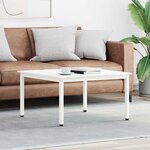 vidaXL Table basse Blanc 80 x 80 x 45 cm Bois de pin massif