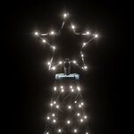 vidaXL Arbre de Noël avec poteau en métal 1400 LED blanches froides 5m