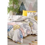 Parure de lit - housse de couette 220 x 240 + 2 taies d'oreiller 60 x 60 coton renforcé - Moutarde