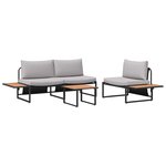 vidaXL Ensemble de salle à manger pour jardin 3 pc Gris clair Acier