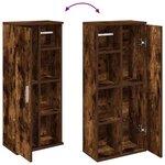 vidaXL Meuble de salle de bain avec porte-rouleau chêne fumé